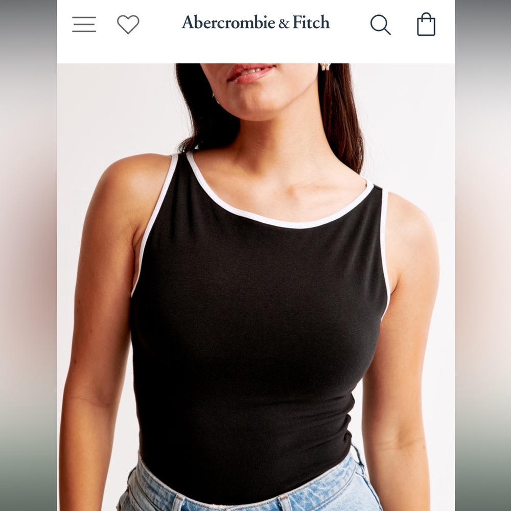 Abercrombie & Fitch Cotton-Blend Seamless Fabric Boatneck Top - NEW WITH TAGS